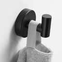 Stainless Steel Black Towel Hook for Bathrooms, Wall Mounted, Rust Resistant, 4 Hook, 35 Pounds Weight Capacity