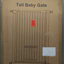 40.55" Tall 1.37" Ultra Narrow Spacing Dogs Pets Baby Gate with Door for Doorway Cat Safety Proof Indoor 30.12-61.61" Extra Wide Puppy Pressure Mounted Black Metal Hallway