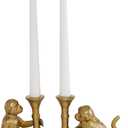 Deco 79 Aluminum Metal Decorative Candle Holder Candle Stand, Set of 2 Candlestick Holder 3"W, 5"H, Gold