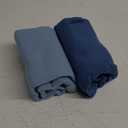 GLLQUEN BABY Muslin Swaddle Blankets, 2-Pack Neutral Receiving Blanket Swaddling for Newborn Boys and Girls, Breathable Swaddle Wrap for Infant, Baby Essentials, Registry & Gift, 40 x 38 inches (Light Blue & Dark Blue)