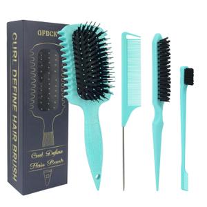 Curl Defining Brush, Curly Hair Brush Products for Effortlessly Detangling Shaping and Styling Women's Men's Curls on All Wet or Dry Hair Types, Reduces Frizz (Green 1PC)