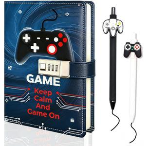 Boys Journal with Lock, Video Game Diary for Teen Boys 10-18, Birthday Gifts for Boy Journal with Pen, Gaming Notebook Writing Drawing Back to School Gifts for 10-16 Teenages