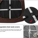 Genina Seat Covers for Dining Room Chair Seat Slipcovers Kitchen Chair Covers (Chocolate, 4 Pcs)