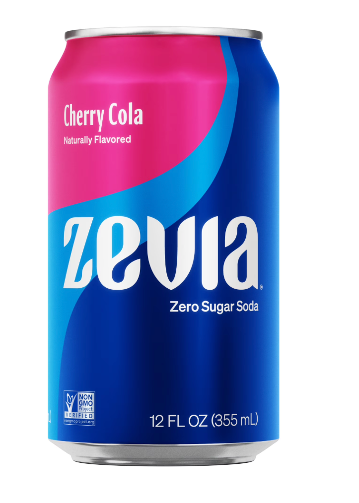 Zevia Zero Sugar Soda, Cherry Cola, 12 oz Cans (23-Pack) – Naturally Sweetened, Non-GMO Project Verified, Gluten-Free, Vegan