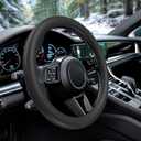 WOCOCN Car Steering Wheel Cover, Thin Anti-Skid Silicone Steering Wheel Cover for Men & Women, Universal Automotive Interior Accessories for Most Cars (Black)