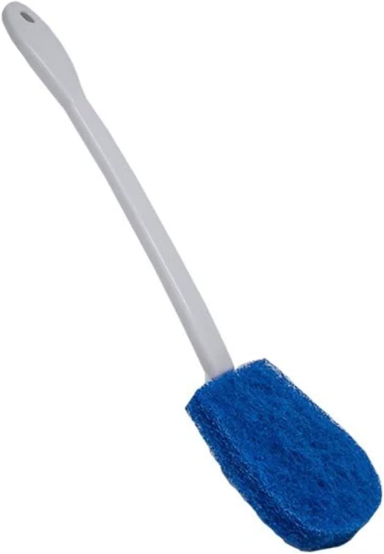 Lola Products Bath & Toilet Bowl Scrubber Brush w/Comfort Handle & Hang Hole. Non-Scratch, Removes Rings w/Scrubbing Pad, 1 Pack