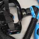 Greatever Snorkel Set Pano 3 Window Snorkel Mask Adult, Panoramic Wide View, Anti-Fog Scuba Diving Mask, Anti-Leak Snorkel Goggles Dry Top Snorkel, Professional Snorkeling Gear for Adults (Black SkyBlue)