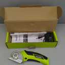 SnapFresh Cordless Electric Scissors, 4V Electric Mini Box Cutter, Carpet & Cardboard Cutter Tool with a Replacement Blade/Charger, Rotary Cutter for Cardboard Packages Leather Plastic Green