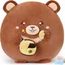 12 Honey Bear Plush Pillow,Teddy Bear Plush Stuffed Animal Gifts for Girlfriend Kids,Ultra Soft Snacks Plush Toy,Brown Bear with Honey Pot