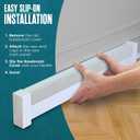 Houseables Baseboard Heater Covers, Baseboard Covers, For Radiator Heat, Base Board Heaters, Electric Heated Board, Hydronic Radiators, Left and Right End Caps, Home, Vent, Metal, White, Slip On, 4 FT