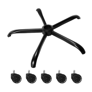 Frassie Office Gaming Chair Metal Base Replacement with 5 Wheels Bell Glides Replacement, 28 Inch Heavy Duty 2500 Lbs Universal Computer Chair Stool Base Part (Black)