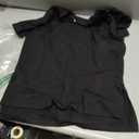 Ecavus Women's Oversized Nursing Shirts for Breastfeeding with Hidden Zipper Short Sleeves Side Splits Maternity Tops (Large, Black)