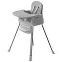 Portable Baby Highchair for Months Infants and Toddlers with 5 Point Harness Convertible Comfortable Seat for Cozy Eating Table Sit Up High Chair and Seats for Sitting Up Back Booster Feeding Chairs (Grey-White)