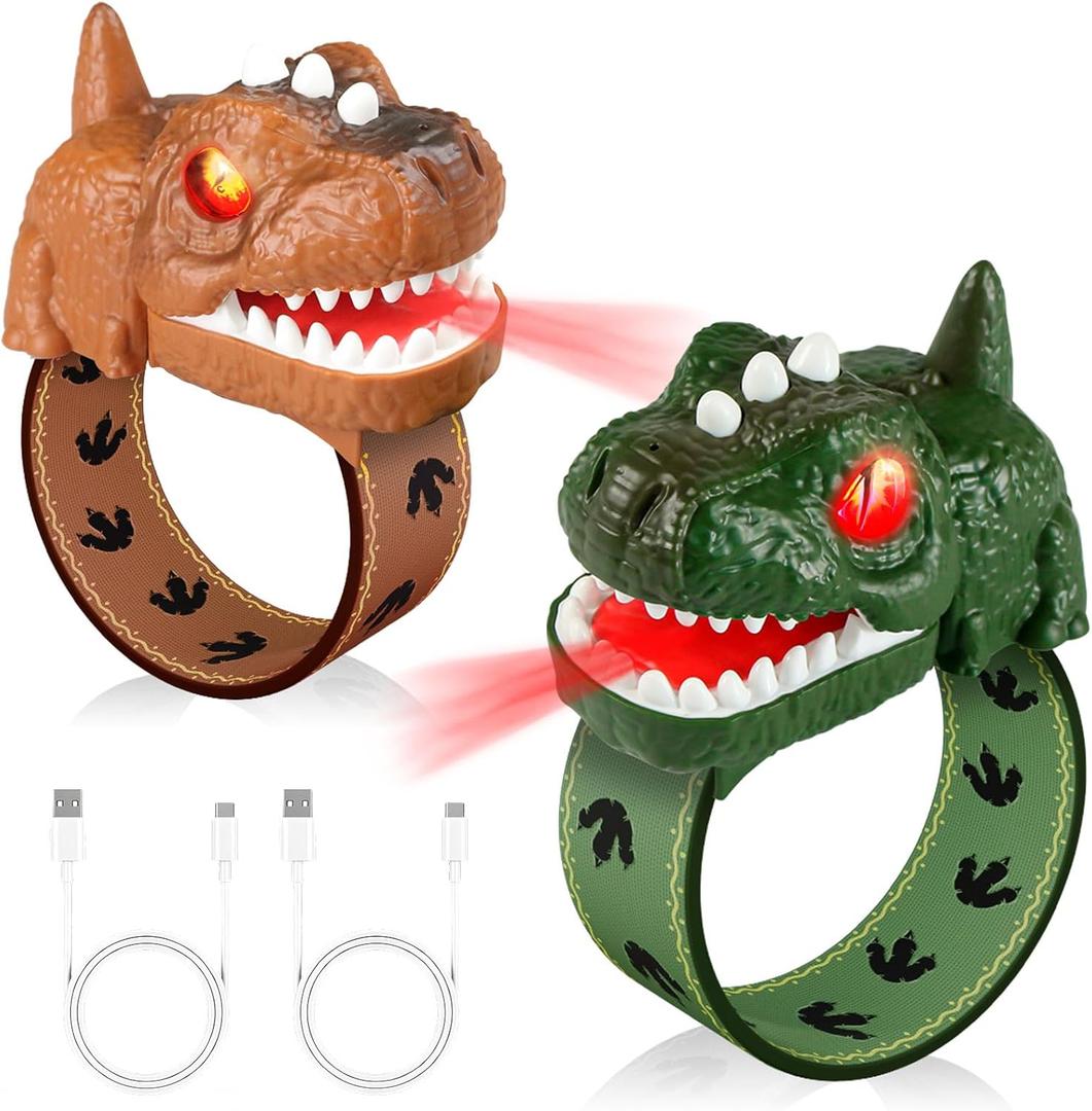cxjoigxi Dinosaur Walkie Talkies for Kids, Dinosaur Toys, Rechargeable Wrist Walkie Talkie with Flashlight, Outdoor Adventure Camping Gear, T-Rex Dino Toy Birthday Gifts for Boys Girls 3-12 Years Old