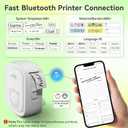 Portable Label Maker Machine P10Pro - Wireless Bluetooth Label Printer with Tape Included, Multiple Templates, Easy to Use for Office and Home Organization, USB RechargeableWhite