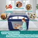 XVISHX 42x42 Inches Puppy Playpen with Cover&Dog Pads, Dog Playpen for Puppies or Small Dogs, Pet Playpen for Indoor & Outdoor, Sturdy Safety Dog Pen with Thickened Fabric