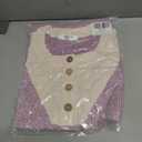Womens Tops Summer Sweaters Short Sleeve Patchwork V Neck Henley Shirts 2026 Dressy Casual Business Tunic Blouses (Purple, M)
