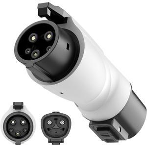 Tesla to J1772 Adapter with Fixed Lock Works, Max 80A 250V Converter Compatible with Nacs Wall Mobile Connector Target Chargers for All J1772 EVs (White)