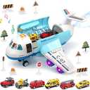 Toy Airplane with Smoke, Lights & Sounds, Friction Powered Plane Toy with Mini Cars for Kids, Boys and Girls, not the whole set
