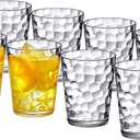 Amazing Abby - Iceberg - 10-Ounce Plastic Tumblers (Set of 8), Plastic Drinking Glasses, All-Clear Reusable Cups, Stackable, BPA-Free, Shatter-Proof, Dishwasher-Safe
