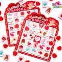 JOYIN 30 Players Valentines Day Bingo Cards (5x5) for Kids School Classroom Exchange Gift Rewards, Party Games, Indoor Family Activities