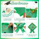 Wavwavw 30 Pcs DIY Graduation Cap Decorations Kit Grad Hats Decor Included 3D Artificial Butterfly Bow Glitter Paper Plush Alphabet Letter Stickers for 2026 DIY Grad Cap Decorations(Green)