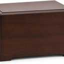 Walnut Wood Cremation Urn Box for Human Ashes Up to 300 lbs, Large Classic Rectangular Urn with Simple Decorative Design, TSA-Friendly for Men & Women