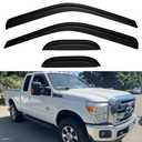 Window Visors Rain Guards for 1999-2016 Ford F250 F350 F450 Super Duty SuperCab, Out-Channel Window Vent Wind Deflectors Visors Shades for 99-16 F-250 F-350 F-450 Extended Cab