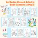 Easter Basket Stuffers for Toddler12 Colors Non-Toxic Washable Bunny Rabbit-Shaped Crayons for Kids with Easter Coloring Book Easter Egg Fillers Hunt, Classroom Games Supplies for Boys Teens