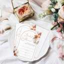 Watercolor Floral Bridal Shower Invitations, 25 Boho Invites With Envelopes, Fill In Style Invites For Bridal Shower, Mr & Mrs Newlyweds Celebration, Party Favor & Supplies - A03