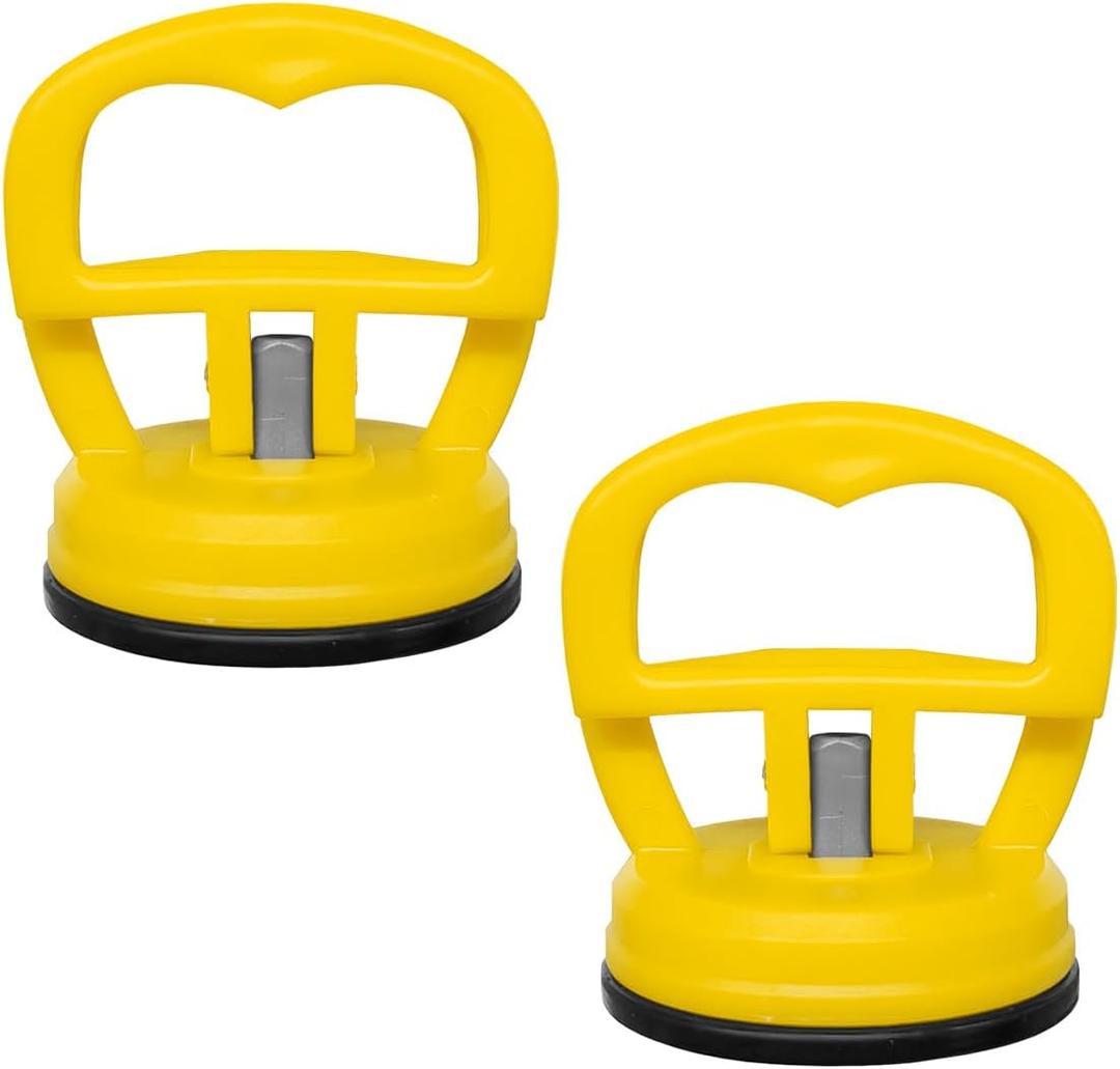 ZIMISI 2PCS Car Dent Puller, Suction Cup Dent Puller Kit with Handle Lifter, Car Dent Remover Tool, Vehicle Body Repair Tool for Glass and Tiles Lifting, and Objects Moving (Yellow)