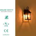 Dusk to Dawn Outdoor Wall Lantern Porch Light Exteriors House Lights Wall Mount Waterproof Anti-Rust Modern Black Sconce Small for Patio Light Fixtures with Water Rippled Glass 1pc (Bulb Not Included)