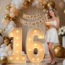 Mixifox 3FT Marquee Numbers 16 Large Light Up Numbers for 16th Birthday Decorations Big Mosaic Balloon Frame for 16 Year Old Girls Boys Birthday Party Backdrop Anniversary Decor