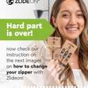 ZlideOn Zipper Pull Replacement - Silver, Normal (L) - Instant Zipper Replacement Slider for Metal Zippers 
