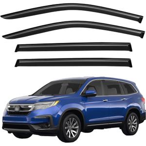 Window Visors Rain Guards for 2016 2017 2018 2019 2020 2021 2022 Honda Pilot, Out-Channel Window Vent Wind Deflectors Visors Shades for 16-22 Pilot (Excludes Touring Models)