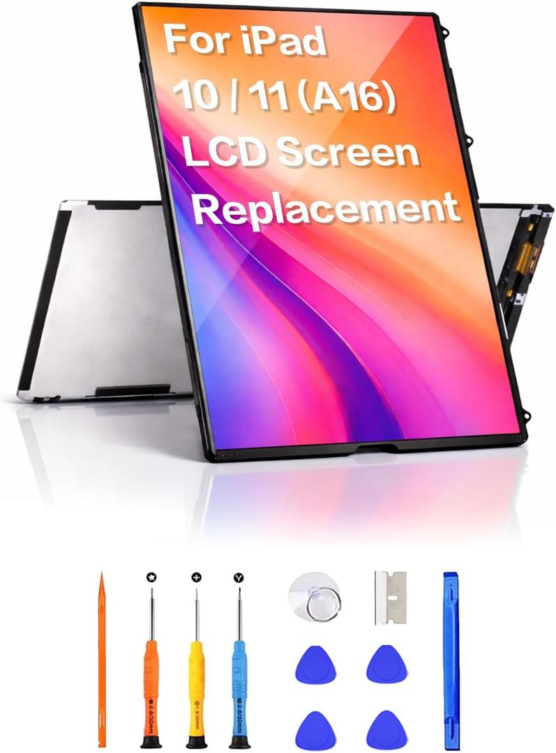 (Only LCD) 10.9" LCD Screen Replacement for iPad 10th Gen & iPad 11 (2025 A16) - Models A2696 A2757 A2777 A3354 A3355 A3356 Repair Kit with Tools & Installation Guide