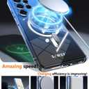 2 x for Samsung Galaxy S25 Ultra Case Clear,Compatible with Magnetic,Slim Gradient Lightweight Non Yellowing Wireless Charging, Magnet Soft Case for Galaxy S25 Ultra [Blue/Black] MUS-JBCX-01-04