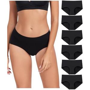 wirarpa Women's Underwear Cotton Hipster Panties Ladies Panties 6 Pack Large