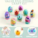 Klever 41 Pcs Easter Egg Decorating DIY Kit with Dye Tablets and Easter Stickers, Coloring Dyeing Set for Kids Theme Party, Egg Hunt Creativity Activity