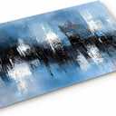 Doormat Blue Black Painting Non-Slip Door Mat Outside Abstract Art Entrance Bath Rugs Bathtub Mat Entryway Rug Indoor Outdoor 16x24inch