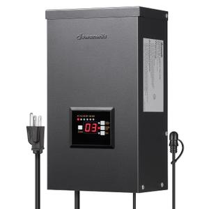 DEWENWILS 600W Low Voltage Landscape Transformer, 6 Independent Outputs, Outdoor Waterproof 12 Volt Transformer with Photocell & Timer, 120V to 12V/14V AC, Multi Zone Landscape Lighting Transformer