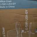 DUMOS Criss Cross Chair Wide Cross Legged Office Desk Vanity Chair PU Leather Armless Adjustable Swivel Chairs for Home Computer Task (Slate Gray)