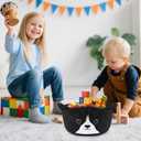 Small Storage Basket, Cute Woven Rope Cotton Storage Basket for Nursery, Baby Towel Bins with Ears Handles, Animal Decor Dog Towel Decor Bear Toy Cat Dog Bins, 8.7" D x 5.5" H IN