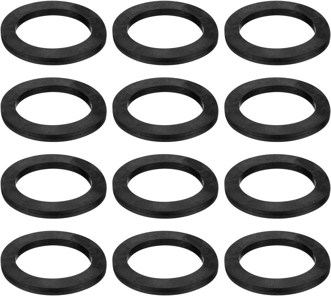 uxcell 12 Pcs Solid Nitrile Rubber Flat Washer DN65 3-5/32" OD x 2-1/2" ID x 1/4" Thickness Large Washers O Ring Sealing Gaskets, Industrial Flat Rubber Spacer, Black