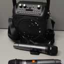 Karaoke Machine, Portable Bluetooth Speaker with 2 Wireless Microphones for Adults & Kids with Lights, Karaoke Microphone with PA System Supports USB/TF/REC/FM/AUX for Home Party Home System Packages (Black)