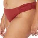 Amazon Essentials Women's Side Tab Bikini Swimsuit Bottom (Large, Brick Red)