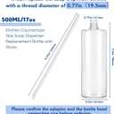 Updated Soap Dispenser Bottle for Kitchen Sink Replacement 500 ML/17 oz Under Sink Soap Dispenser Bottle with Straw Suitable for Dishwashing Liquid Hand Lotion