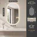LAIYA 48x24 Oval LED Bathroom Mirror, Frameless Backlit Vanity Mirror, Anti-Fog, Dimmable, 5mm Copper-Free Silver GlassMemory Function