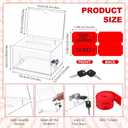 Havawish Enter to Win Raffle Ticket Box with 500 Raffle Ticket Double Roll and Slot Clear Acrylic Donation Box with Lock 6.3" x 4.7" x 3.9" Ballot Holder with 2 Keys for Game Suggestion(Red)