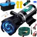 Kohree RV Macerator Pump 12V, 12GPM Quick-Release Self-Priming Macerator Pump for RV, RV Waste Pump Kit with Hose Fittings, RV Black Water Hose, Storage Box, RV Accessories for Camper